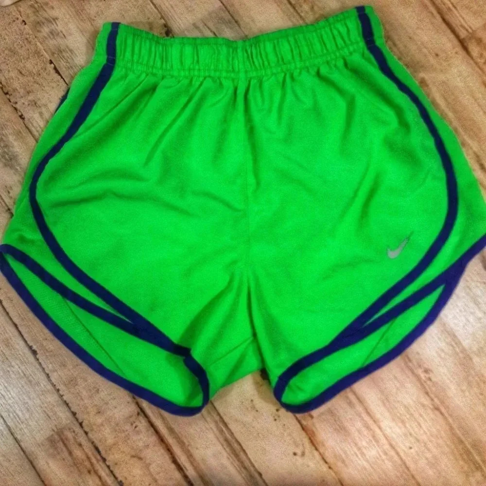 Nike Dri-Fit Green Purple Athletic Workout Shorts v6x